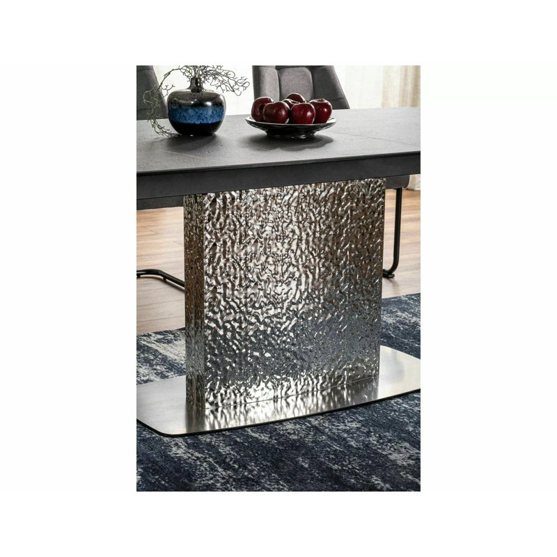 Ducey Metal Base Dining Table, Grey