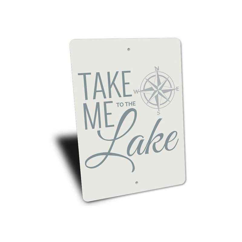 Plaque en aluminium «Lake Compass», H 18 po x l 12 po x P 0,06 po