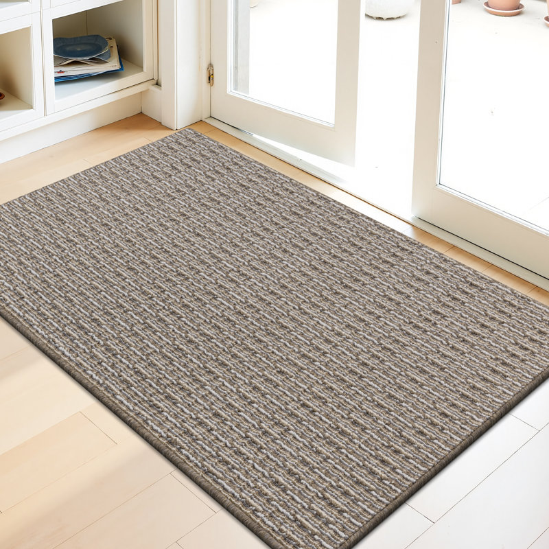 Paillasson intérieur antidérapant lavable à la machine, Beige, L 48 po x l 32 po