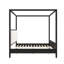 Très grand lit plateforme à baldaquin en bois avec tête de lit tapissier, aucun sommier nécessaire, meubles de chambre à coucher, noir-129184028