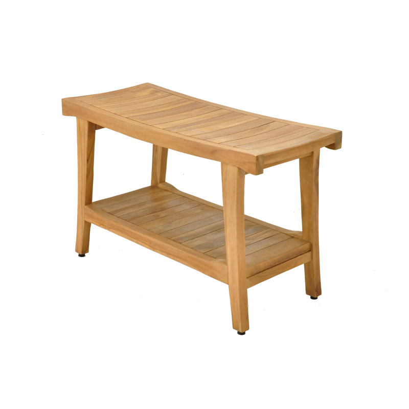 Spateak Grade-A Teak Wood Milan Shower Seat 30" Outdoor Patio Stool Bench