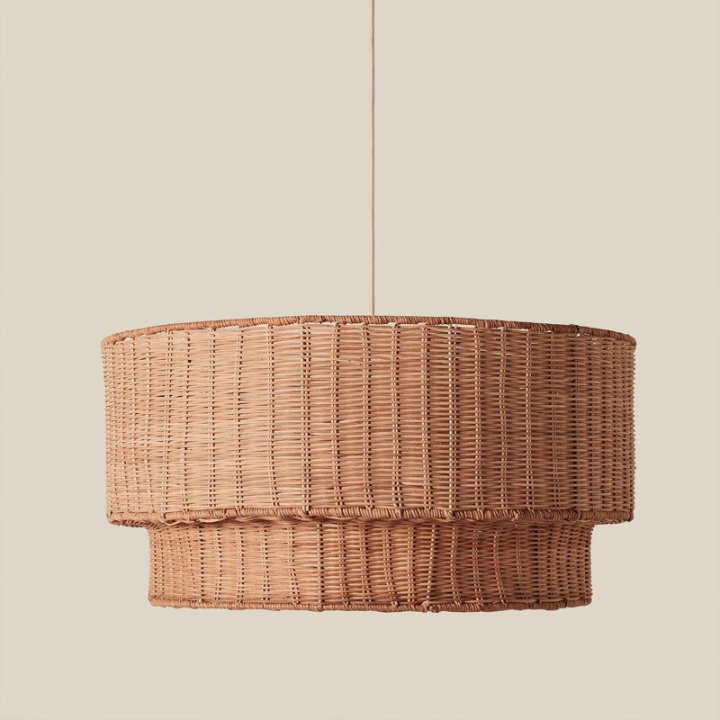 Cocktail Two-Tier Wicker Pendant