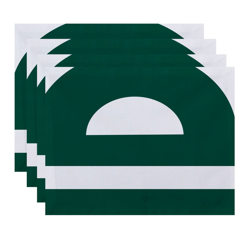 Synthia Polyester Geometric Rectangle Placemat, Green