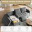 Canapé modulaire en L de 75,5 pouces avec rangement, canapé modulaire à 4 places, canapé-lit à siège profond confortable avec coussins de dossier moelleux, canapé en chenille moderne et confortable pour appartement