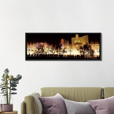 " Hotels In A City Lit Up At Night, The Strip, Las Vegas, Nevada, USA #2 " by Panoramic Images Painting Print