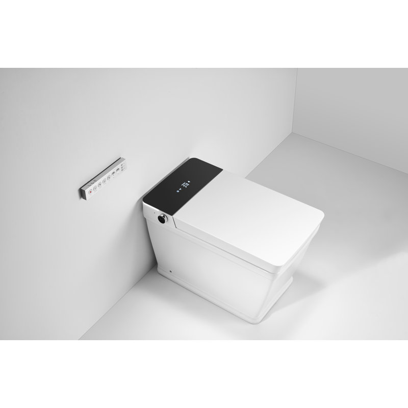 Breezebath Smart Bidet Toilet with Auto Open/Close Lid & Auto Flush, Heated Seat, Warm Water Wash, Air Dryer, Digital Display, Night Light, Built-in Deodorizer, Antibacterial Glaze