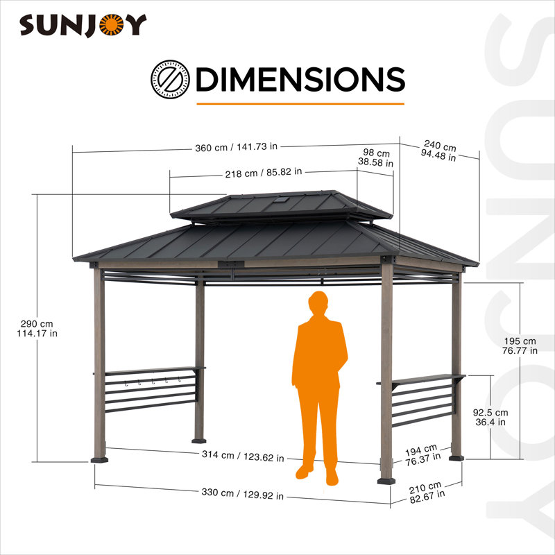 Abri de cuisine Sunjoy, Noir