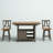 Keswick 2 Person Kitchen Island Set w/ Counter Height Swivel Chairs