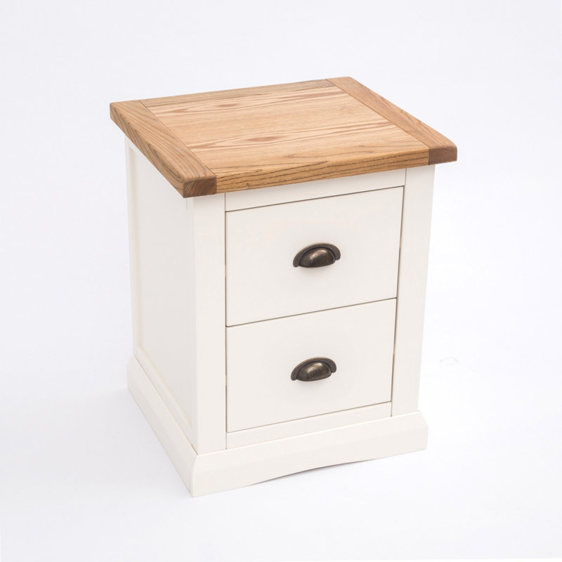 45 cm W Bedside Table, Off White