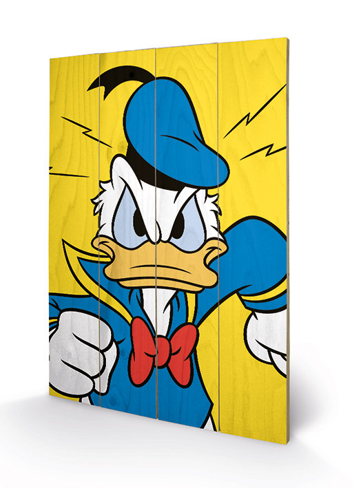 Donald Duck Mad Poster Graphic Art Print, 59cm H x 40cm W, No Mount, Wood