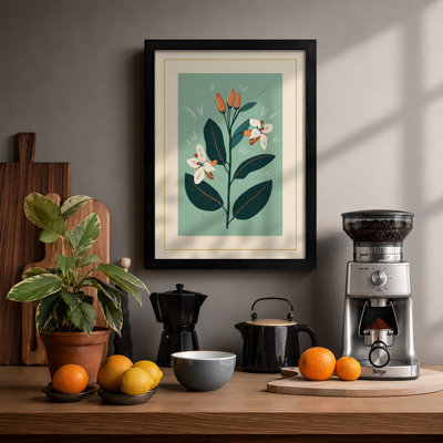 Flowering Plant Study Botanical - Framed Print