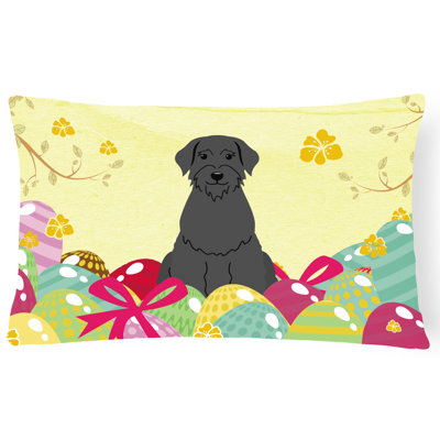 Coussin lombaire schnauzer de pâques œufs