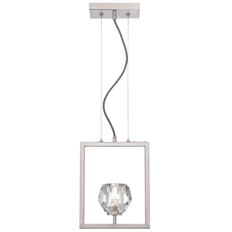 1 - Light Geometric Pendant, Brushed Nickel