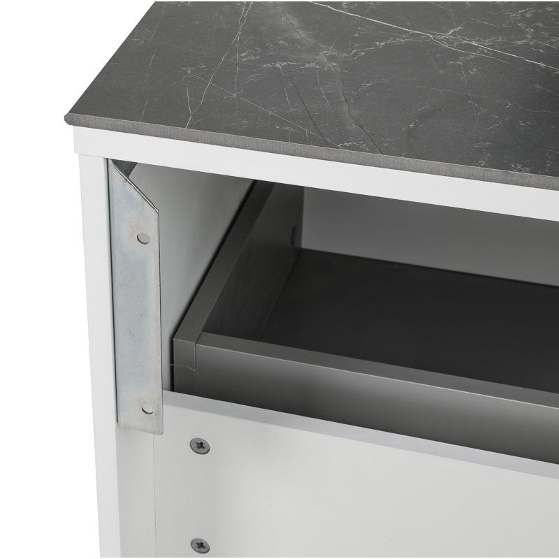 Meuble-lavabo simple 35,56 po avec plateau en céramique Kaciya
