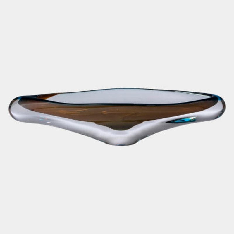 Canoe Bowl-Turquoise/Beige