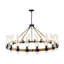Lustre 20 lumières en rotin