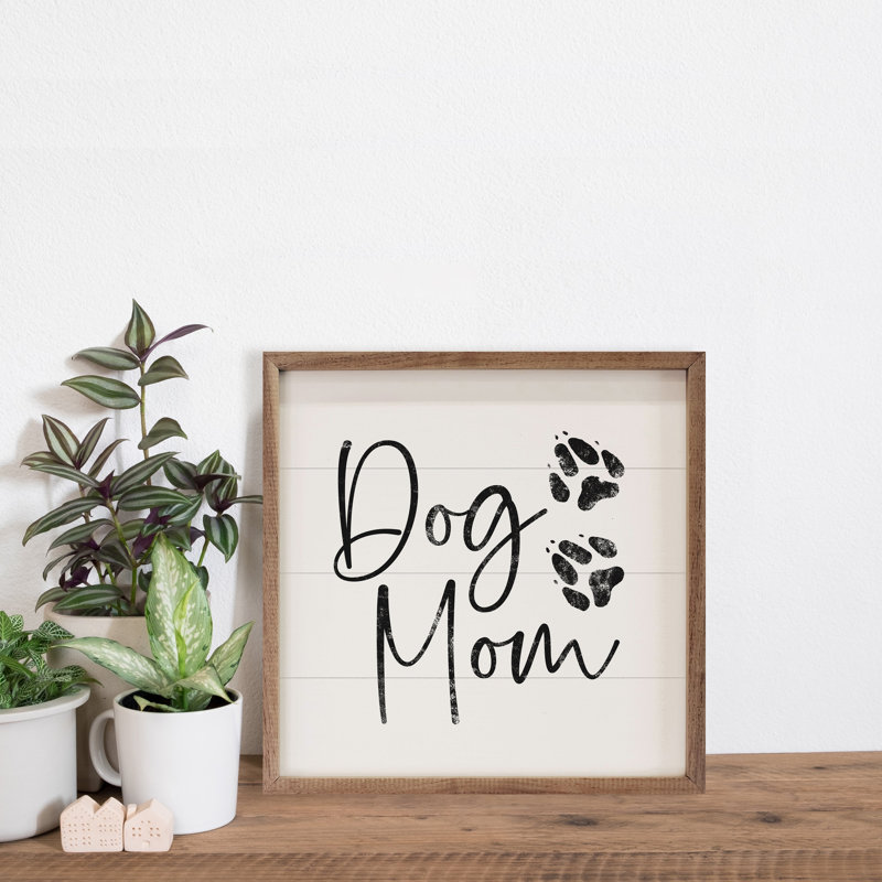 Empreintes de pattes Dog Mom - blanc, H 4 po x l 4 po