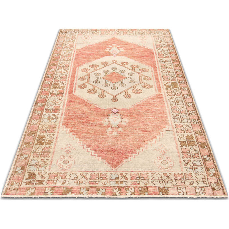 One-of-a-Kind Hand-Knotted 1960s Oushak Rug - 3'2" x 5'7"