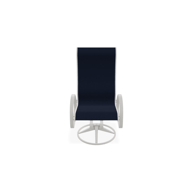 Fauteuil de patio pivotant Hiraku, Bleu marine 13D Sunbrella®, Neige texturée