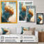 «Abstract Blue and Gold Leaves I», reproduction sur toile-670093275-670093278