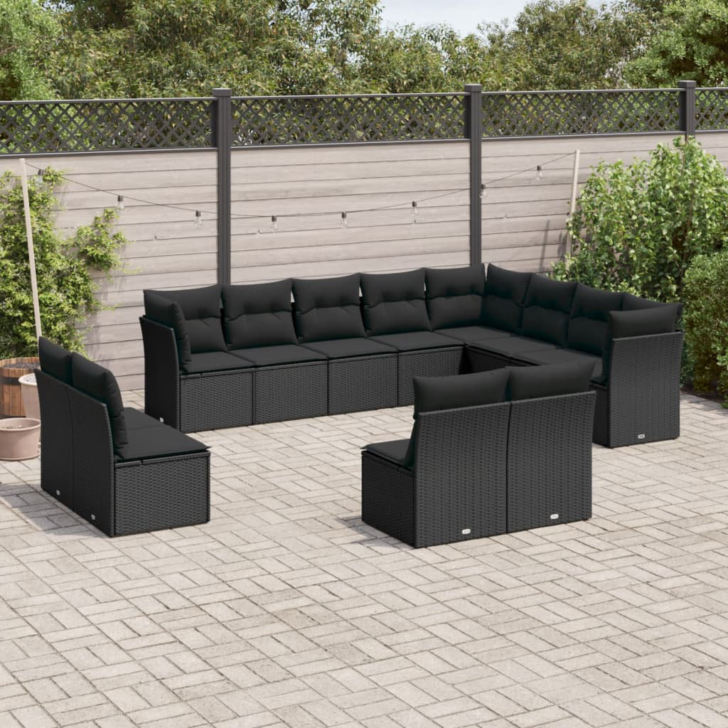 Vidaxl 12-Tlg. Garten-Sofagarnitur aus Polyrattan mit Kissen