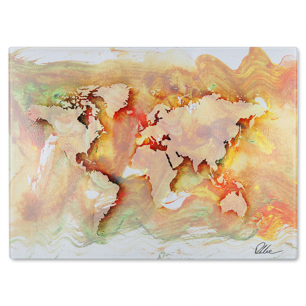 Square World Glass Chopping Board