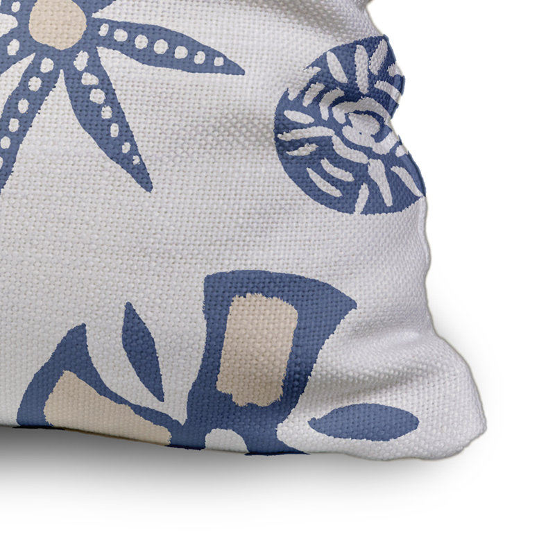 Coussin et insert en faux lin Algoa Treasure, 18" x 18", Bleu