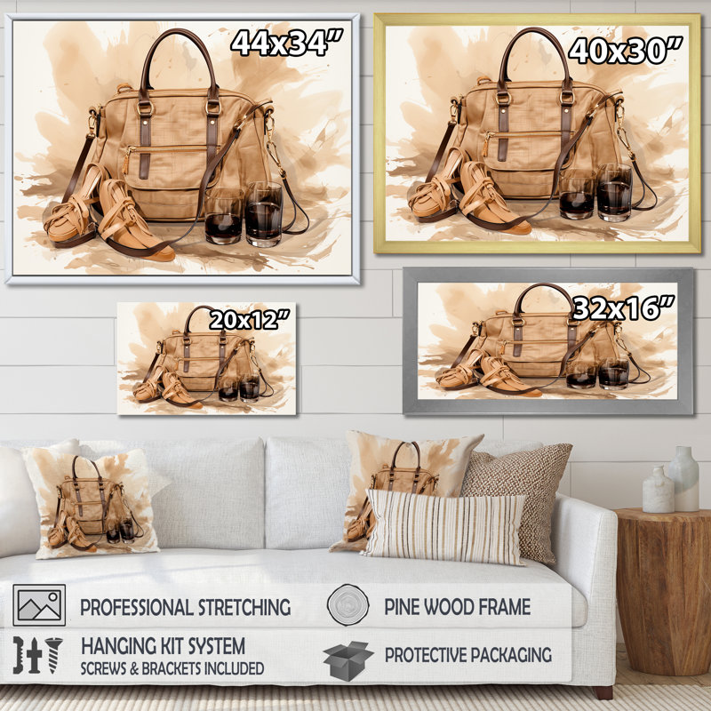 Sac à main rétro vintage brun, Cadre d'angle fermé noir, H 12 po x l 20 po x P 1 po