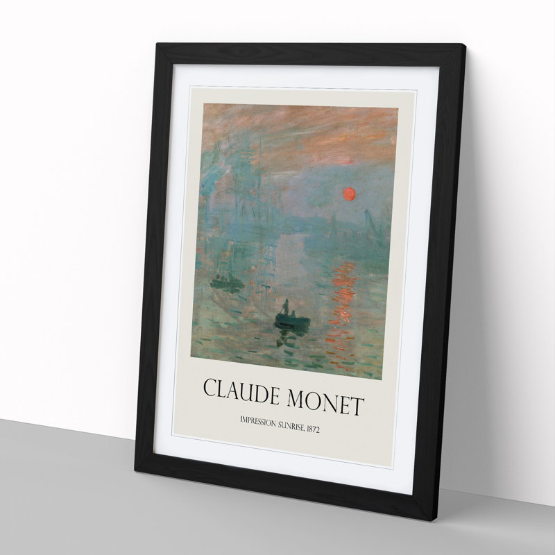 Monet Impression, Sunrise by Claude Monet - Picture Frame Painting, Black, 48cm H x 36cm W x 2cm D