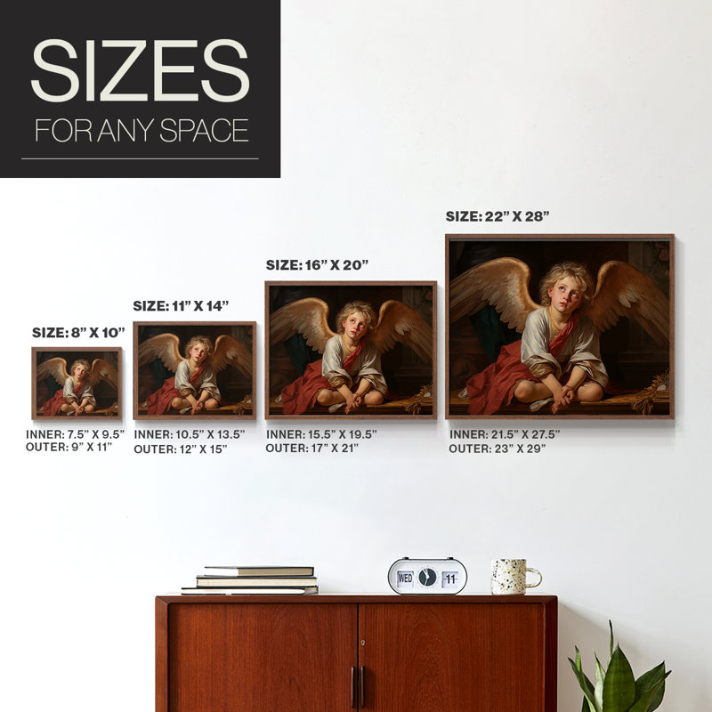 Angels From Above-LXV III - Impression encadrée - Restickable, H 22 po x l 28 po, Cadre noyer