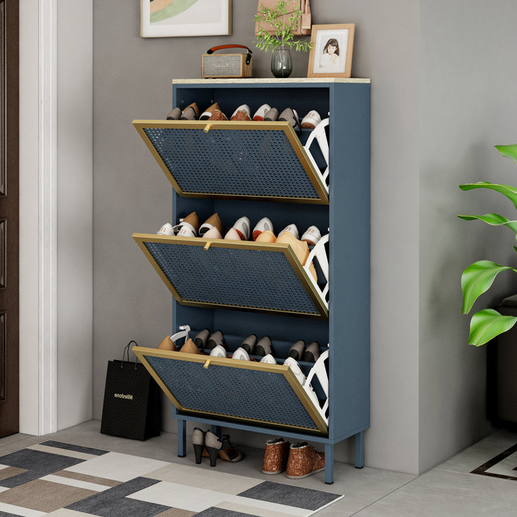 Dotted Line™ 12 Pair Stackable Solid Wood Shoe Rack & Reviews | Wayfair