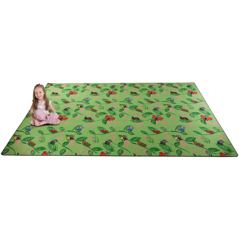 Buzzy Bugs Kids Rug, Rectangle 6' x 9'