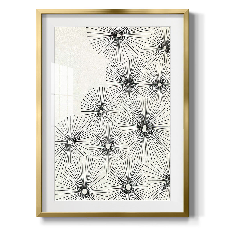 Parasol éclatant II, Blanc, Papier avec cadre doré