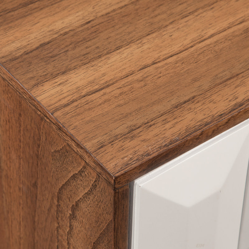 Ginny - Table de chevet - brun foncé, fabriquée en bois d'acacia