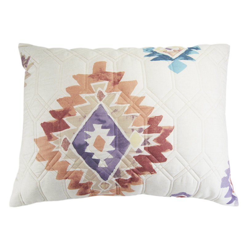 Bonita Southwest Reversible Microfiber Queen Quilt Set in White