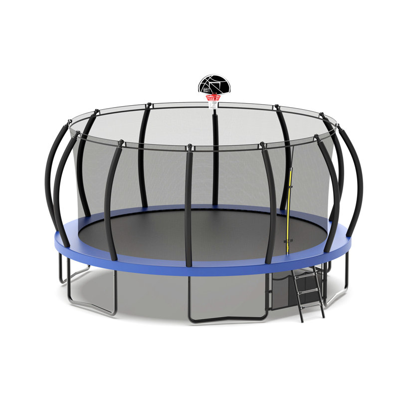 Creationstry Round Backyard Trampoline, Blue