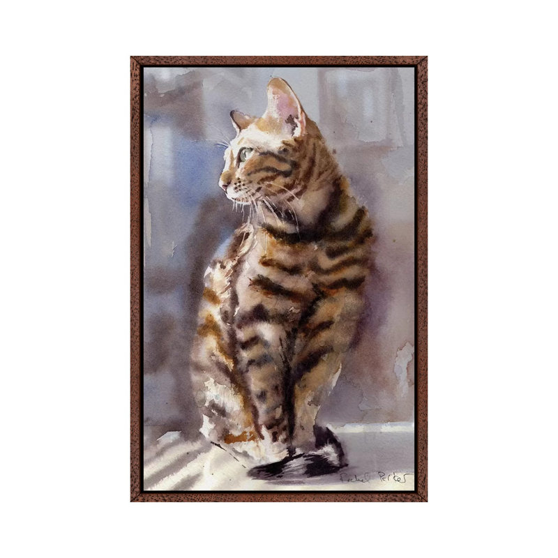 Bengal Light by Rachel Parker - Painting on Canvas, 66.04 cm H x 45.72 cm W, Classic Brown Wood Framed
