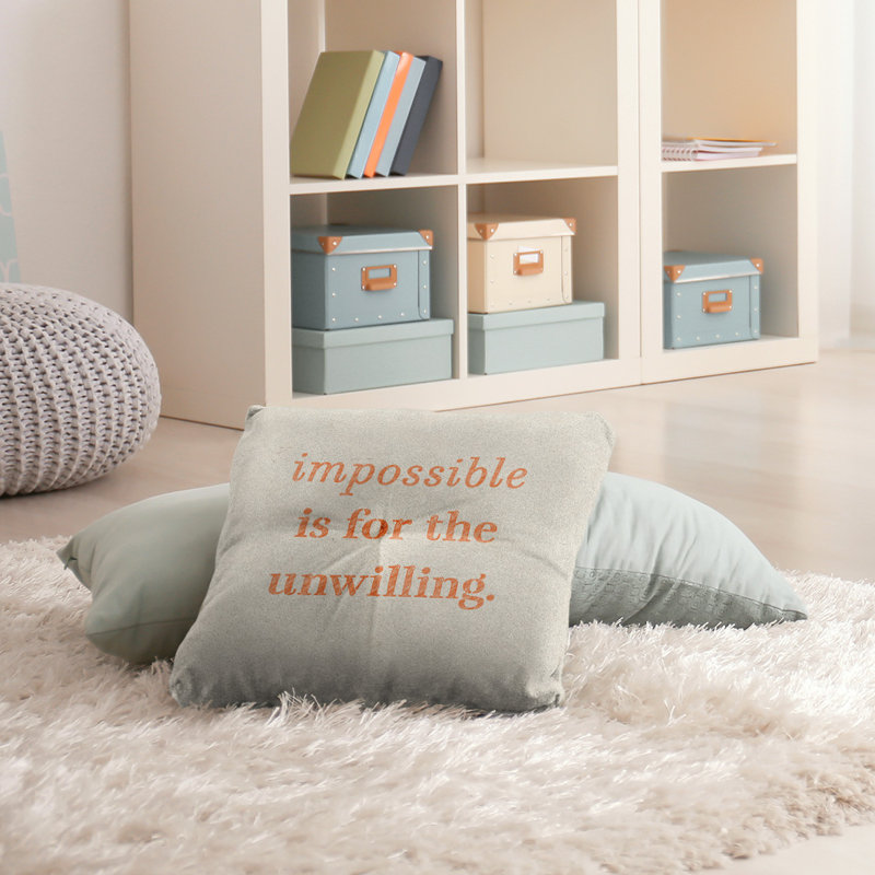 Reversible Throw Pillow, 26" x 26", White/Orange