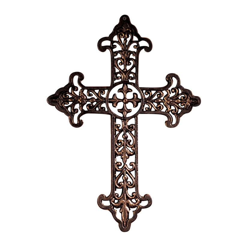Fleur de Lis Cross Wall Sculpture