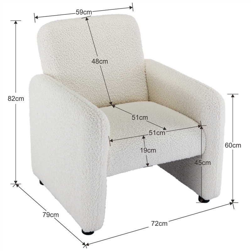 Sennen Upholstered Armchair, White