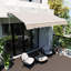 Auvent rétractable de terrasse beige 8 pi x 7 pi - Pare-soleil manuel pour terrasse, réglable pour lutter contre les effets de la lumière du soleil et réguler le flux de chaleur en beige, réduisant, et polyvalent
