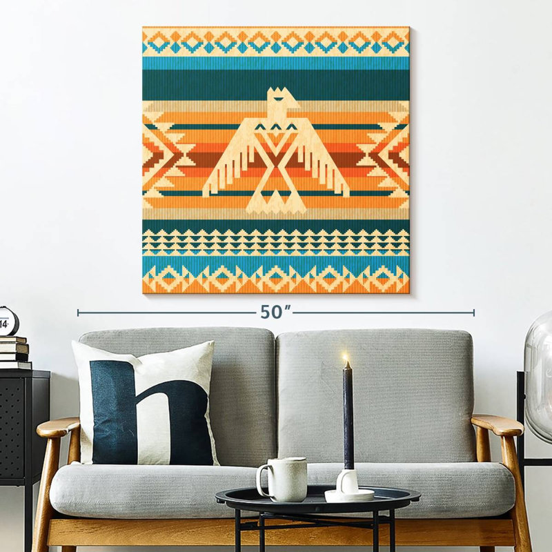 Lelar Navajo Eagle Pattern, 33" H x 33" W