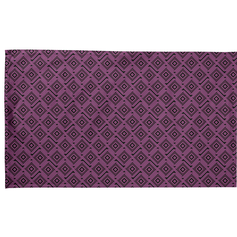 Serviette de thé à labyrinthe carré, Sergé de coton, Rose