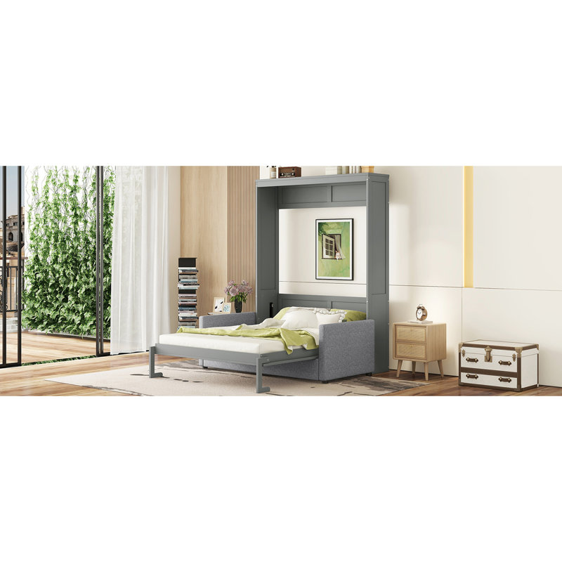 Queen Size Bed Grey - Functional With Storage And Integration For Queen, Multifunctional Storage, Maximize Space Efficiency In Small Apartments