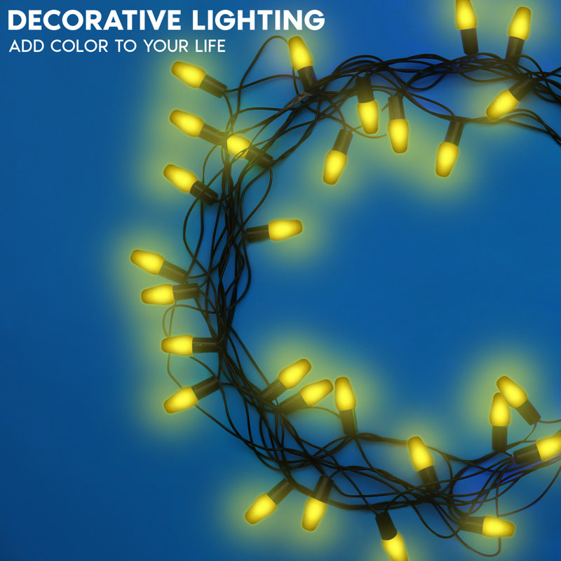 0.5 Watt, C7 LED, Non-Dimmable Light Bulb, Base, Yellow