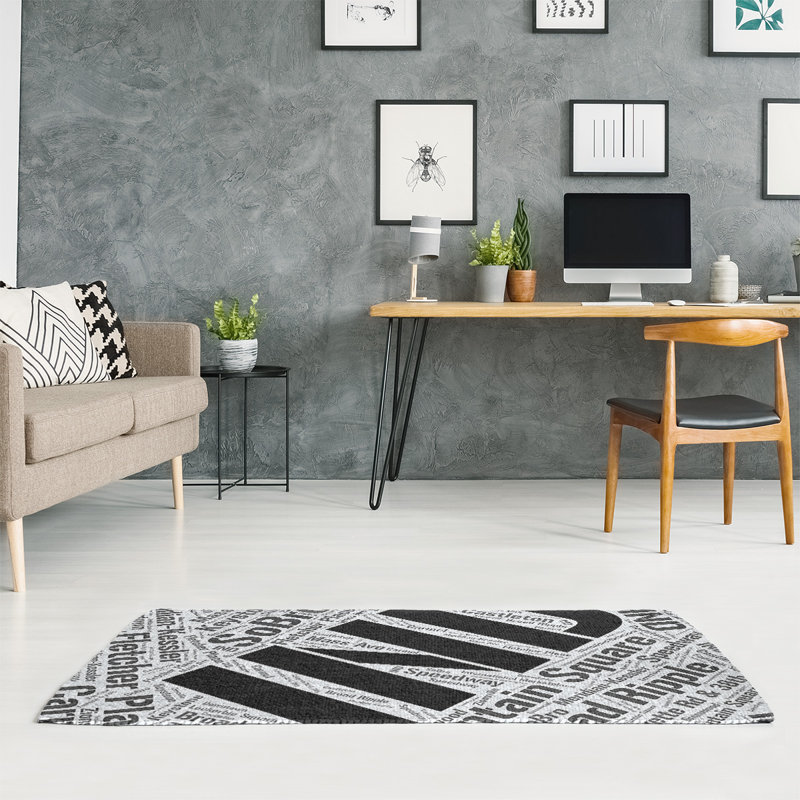 Tapis à tissage plat area black, Rectangle 3 pi x 5 pi