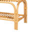 Banc d'appoint moderne de style bohémien avec construction naturelle, siège rectangulaire, une tablette ouverte, ornements enroulés et structure ajourée, couleur brune, 16,38 po de profondeur, 39,36 de largeur, 18,54 de hauteur, 13,95 lb