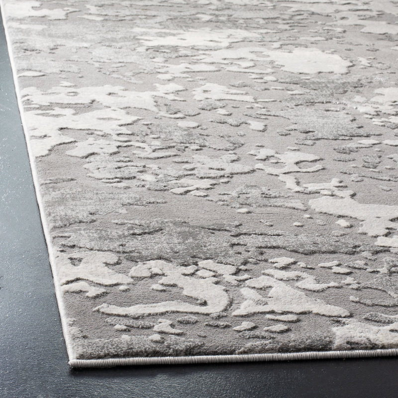 Dulce Abstract Gray Area Rug, Runner 2' x 8'