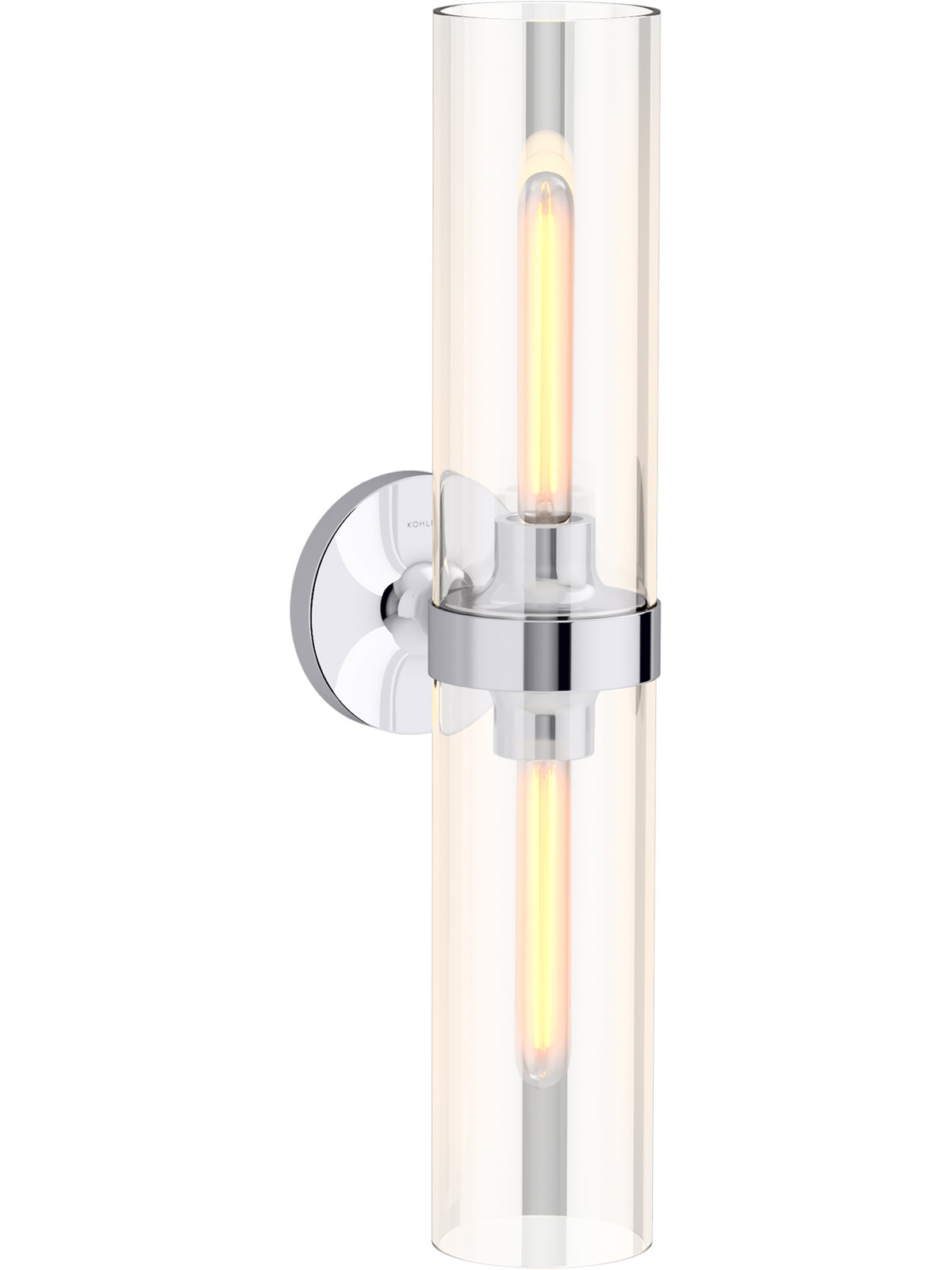 Purist 2-Light Wallchiere, 21.875" H x 4.75" W x 6.875" D, Polished Chrome