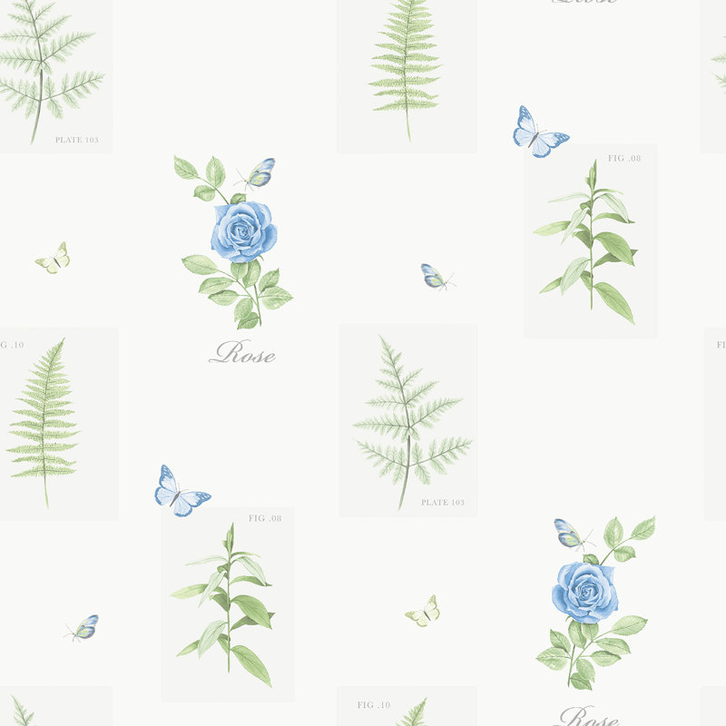 Abrielle 10m x 53cm Matte Wallpaper Roll, Blue